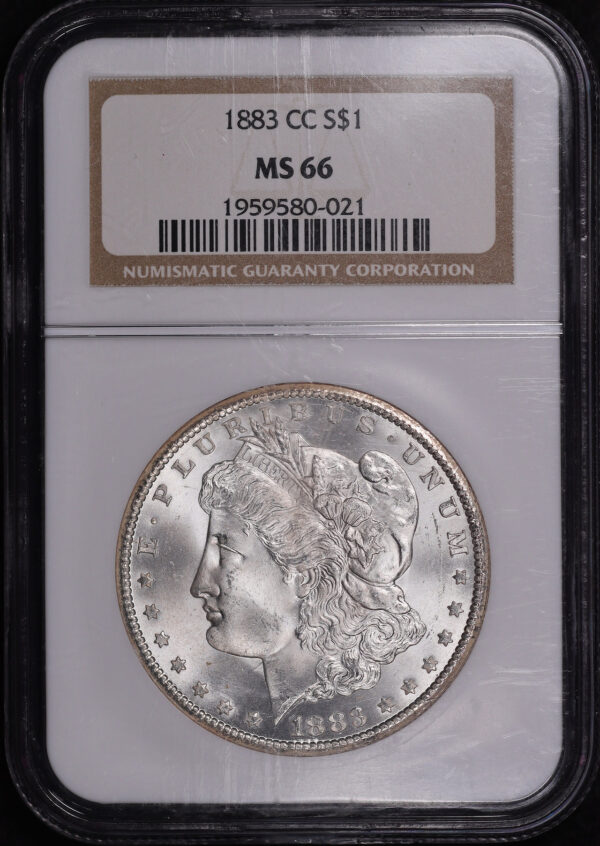 Obverse of this 1883-CC Morgan Dollar NGC MS-66