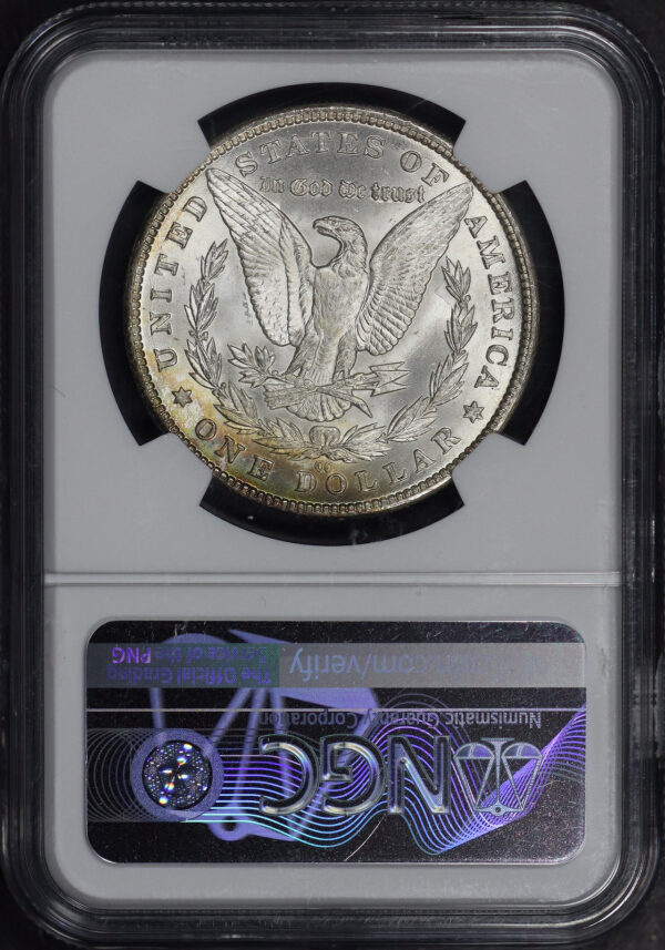 Reverse of this 1883-CC Morgan Dollar NGC MS-67