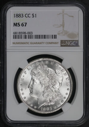 Obverse of this 1883-CC Morgan Dollar NGC MS-67