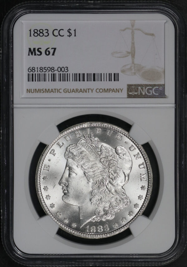 Obverse of this 1883-CC Morgan Dollar NGC MS-67