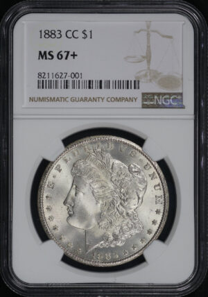Obverse of this 1883-CC Morgan Dollar NGC MS-67+