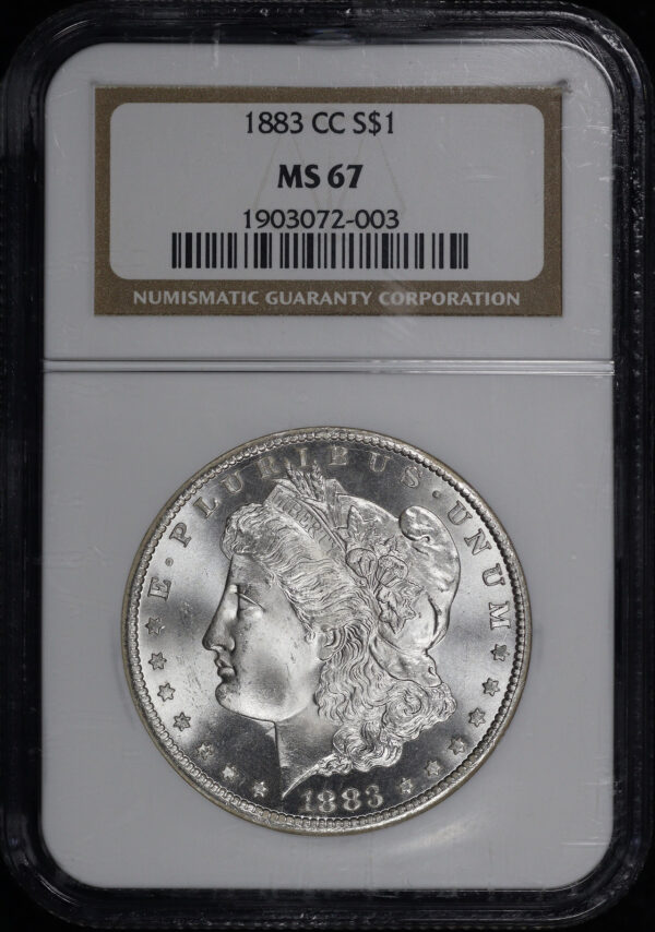 Obverse of this 1883-CC Morgan Dollar NGC MS-67