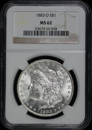Obverse of this 1883-O Morgan Dollar NGC MS-62