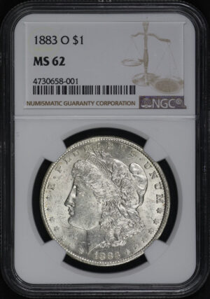 Obverse of this 1883-O Morgan Dollar NGC MS-62