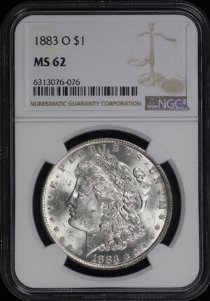 Obverse of this 1883-O Morgan Dollar NGC MS-62