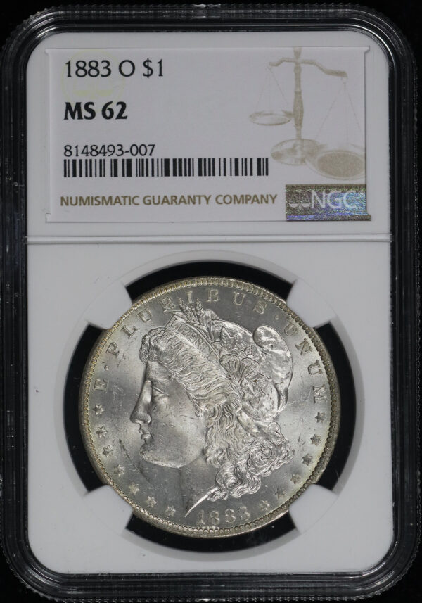 Obverse of this 1883-O Morgan Dollar NGC MS-62