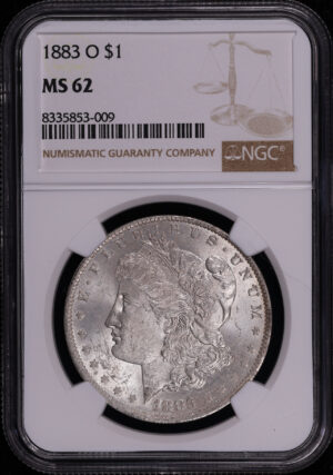 Obverse of this 1883-O Morgan Dollar NGC MS-62 – Rainbow Reverse Monster Toning