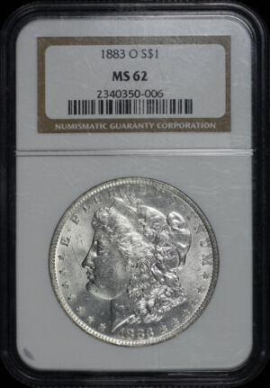 Obverse of this 1883-O Morgan Dollar NGC MS-62