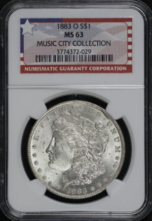 Obverse of this 1883-O Morgan Dollar NGC MS-63 MUSIC CITY COLLECTION