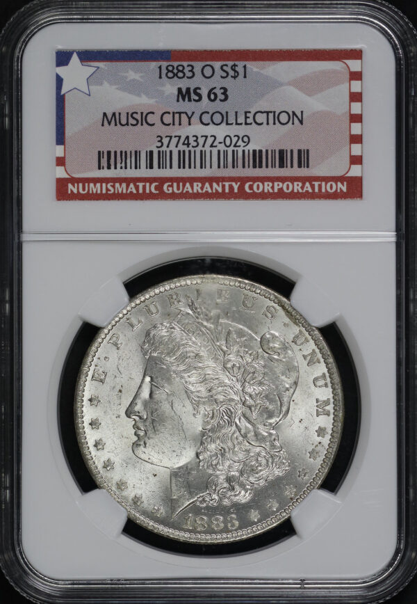 Obverse of this 1883-O Morgan Dollar NGC MS-63 MUSIC CITY COLLECTION
