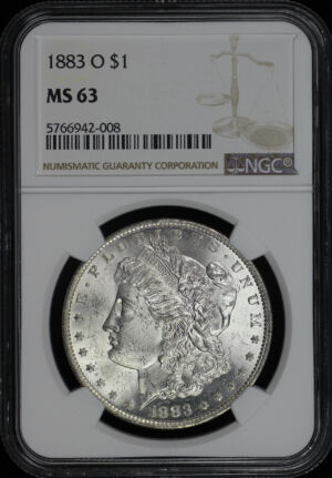 Obverse of this 1883-O Morgan Dollar NGC MS-63