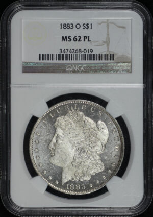 Obverse of this 1883-O Morgan Dollar NGC MS-62 PL