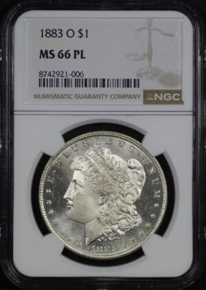 Obverse of this 1883-O Morgan Dollar NGC MS-66 PL