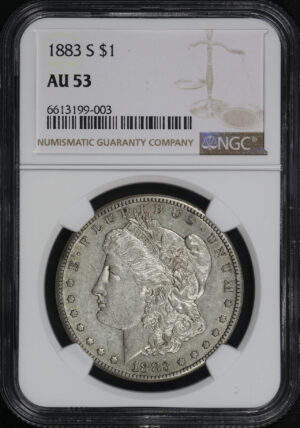 Obverse of this 1883-S Morgan Dollar NGC AU-53