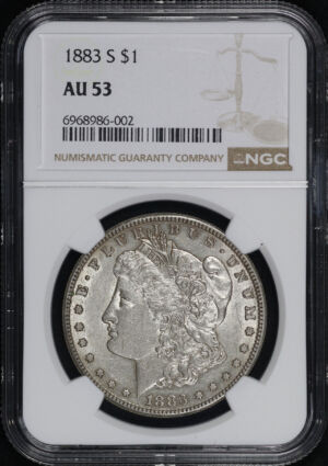 Obverse of this 1883-S Morgan Dollar NGC AU-53