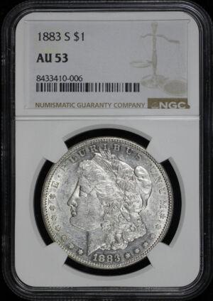 Obverse of this 1883-S Morgan Dollar NGC AU-53