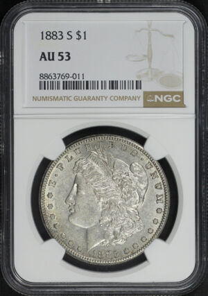 Obverse of this 1883-S Morgan Dollar NGC AU-53