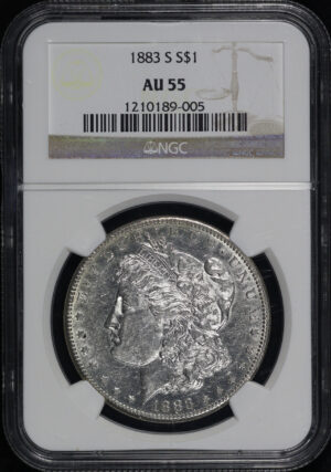 Obverse of this 1883-S Morgan Dollar NGC AU-55