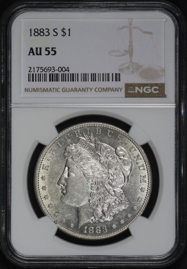 Obverse of this 1883-S Morgan Dollar NGC AU-55