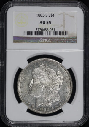 Obverse of this 1883-S Morgan Dollar NGC AU-55