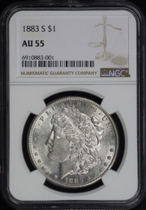 Obverse of this 1883-S Morgan Dollar NGC AU-55
