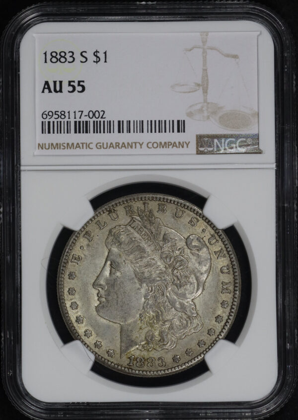 Obverse of this 1883-S Morgan Dollar NGC AU-55