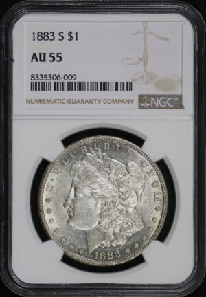 Obverse of this 1883-S Morgan Dollar NGC AU-55