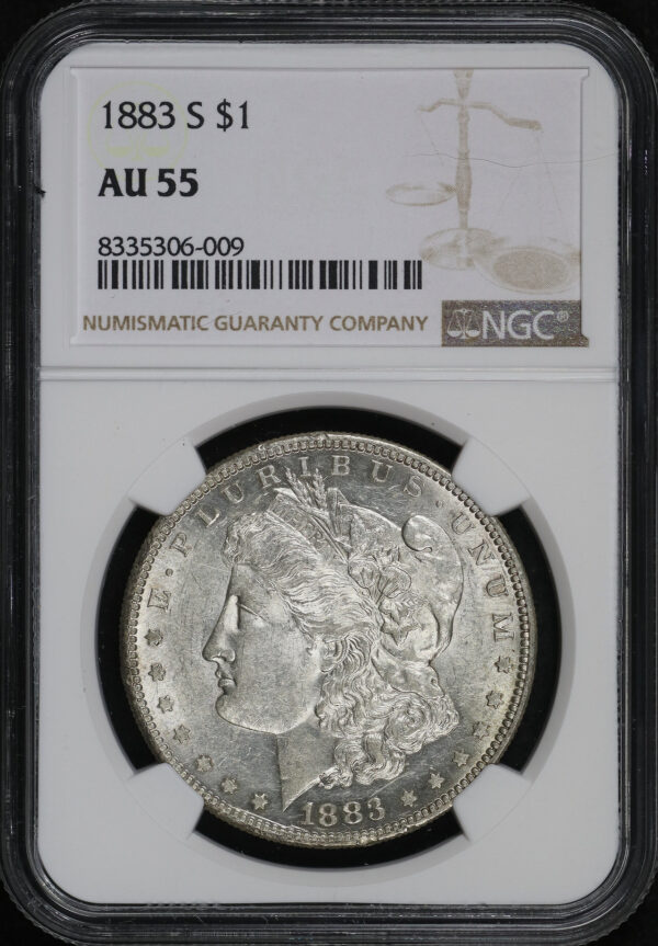 Obverse of this 1883-S Morgan Dollar NGC AU-55