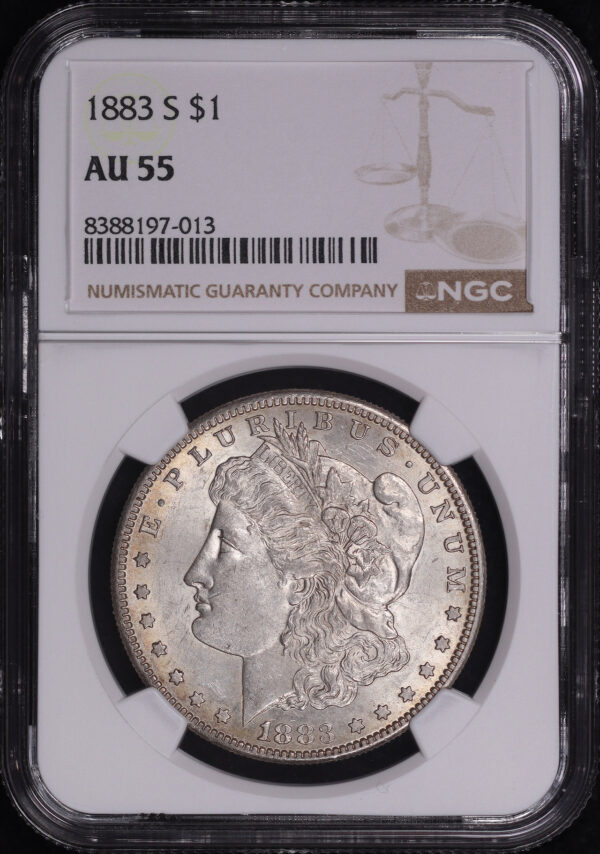 Obverse of this 1883-S Morgan Dollar NGC AU-55