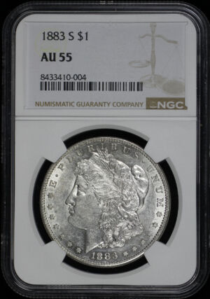 Obverse of this 1883-S Morgan Dollar NGC AU-55