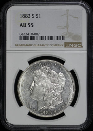 Obverse of this 1883-S Morgan Dollar NGC AU-55