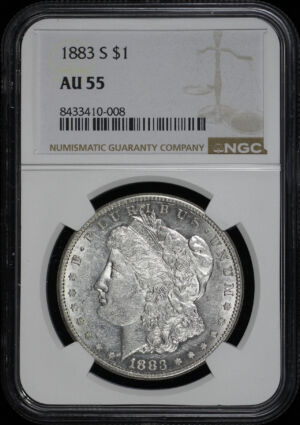 Obverse of this 1883-S Morgan Dollar NGC AU-55