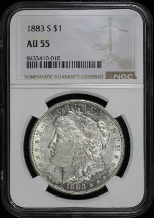 Obverse of this 1883-S Morgan Dollar NGC AU-55