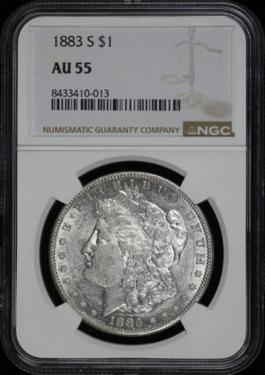 Obverse of this 1883-S Morgan Dollar NGC AU-55