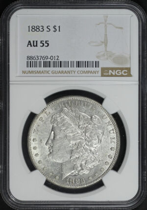 Obverse of this 1883-S Morgan Dollar NGC AU-55