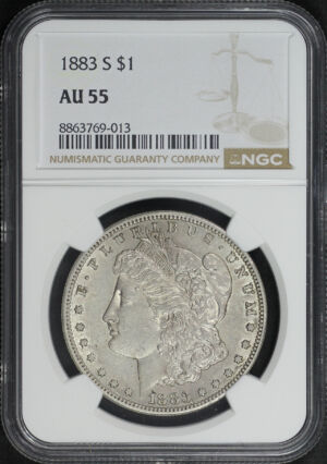 Obverse of this 1883-S Morgan Dollar NGC AU-55