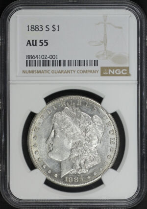 Obverse of this 1883-S Morgan Dollar NGC AU-55