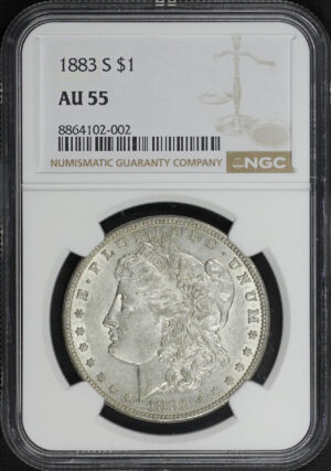Obverse of this 1883-S Morgan Dollar NGC AU-55