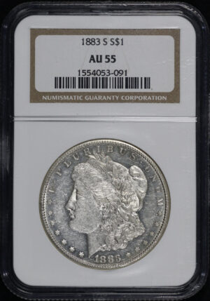 Obverse of this 1883-S Morgan Dollar NGC AU-55