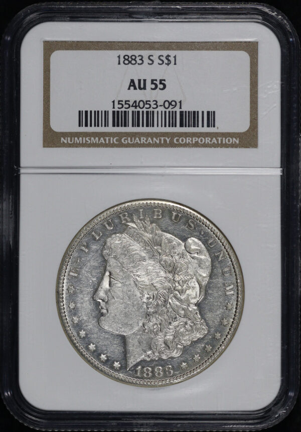 Obverse of this 1883-S Morgan Dollar NGC AU-55