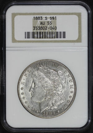 Obverse of this 1883-S Morgan Dollar NGC AU-55