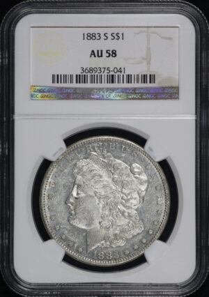 Obverse of this 1883-S Morgan Dollar NGC AU-58