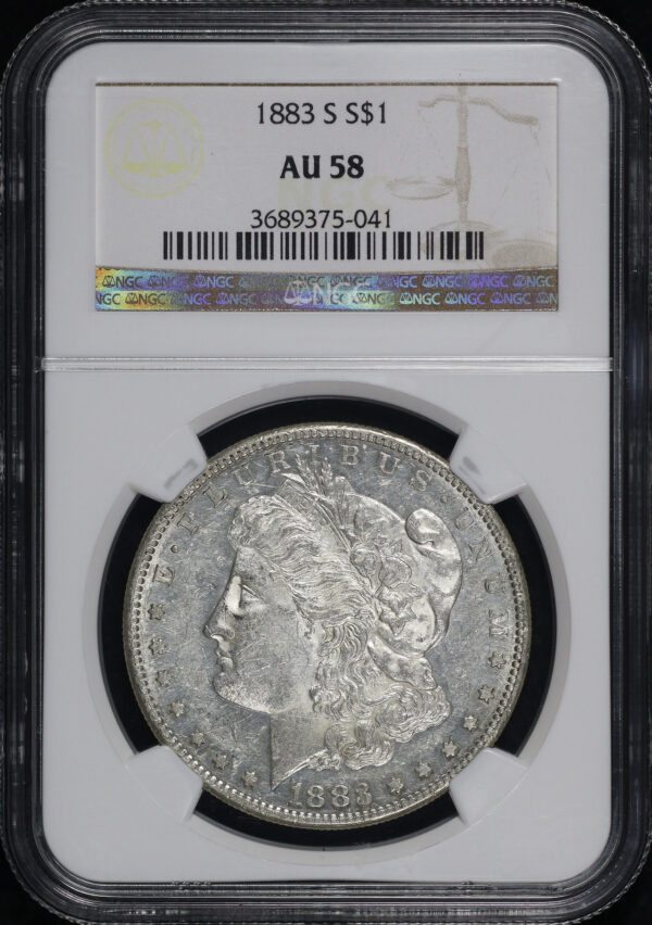 Obverse of this 1883-S Morgan Dollar NGC AU-58