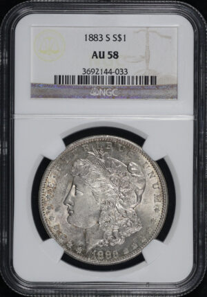 Obverse of this 1883-S Morgan Dollar NGC AU-58