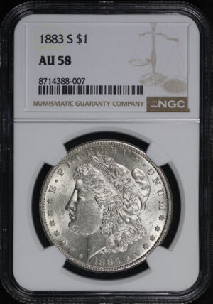 Obverse of this 1883-S Morgan Dollar NGC AU-58