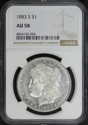 Obverse of this 1883-S Morgan Dollar NGC AU-58