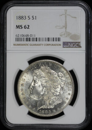 Obverse of this 1883-S Morgan Dollar NGC MS-62