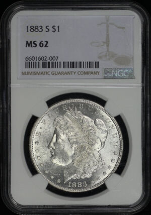 Obverse of this 1883-S Morgan Dollar NGC MS-62