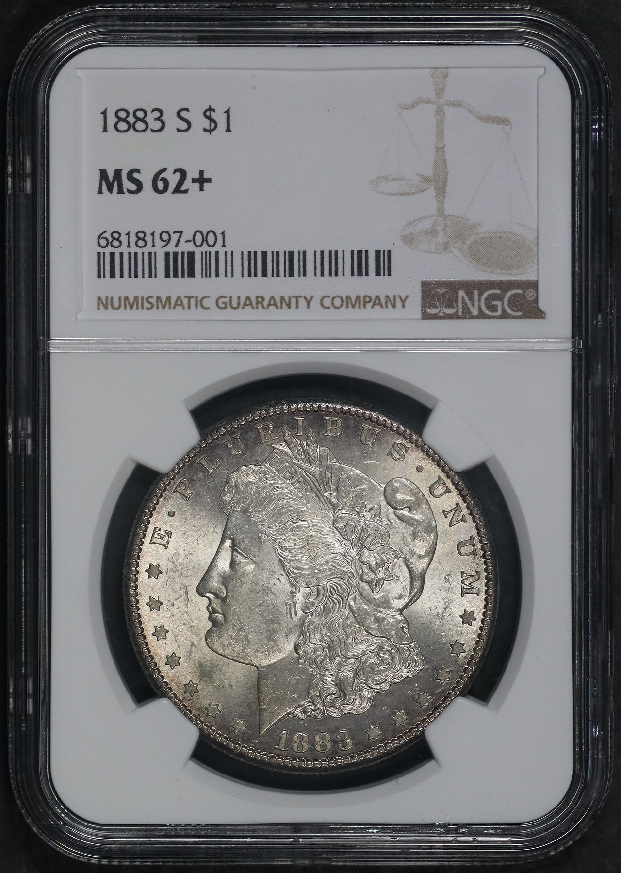 Obverse of this 1883-S Morgan Dollar NGC MS-62+