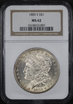 Obverse of this 1883-S Morgan Dollar NGC MS-62
